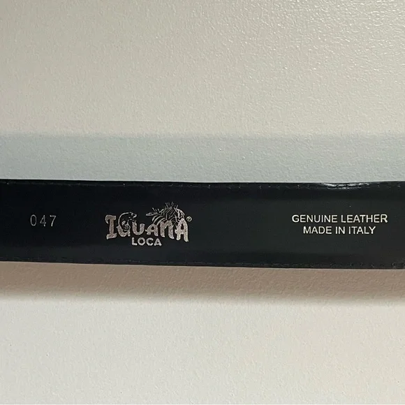 Men’s Genuine Leather Dark Blue Belt Size 52 Iguana - Picture 4 of 12